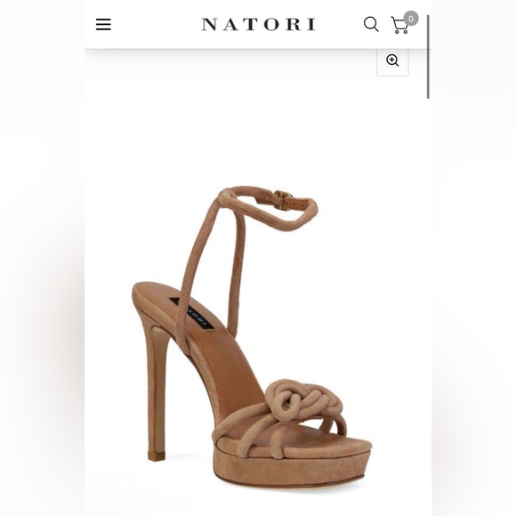 Natori Shoes - New Women's Natori Beige Suede Knot Detail Heels Size 8.5